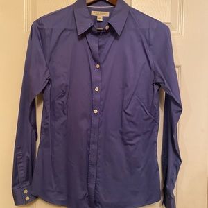 Blue non-iron women’s button down shirt